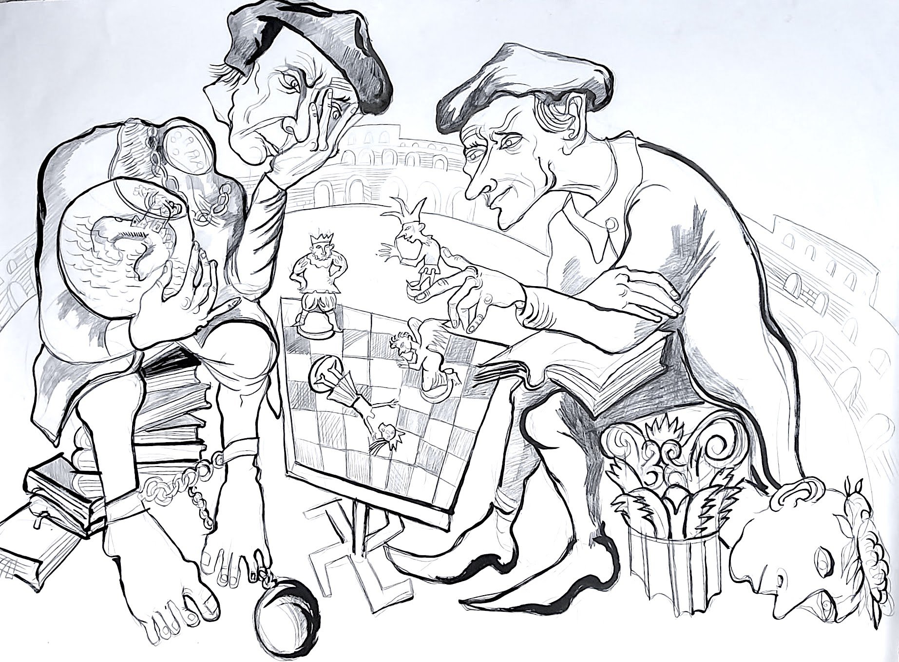 Erasmus and Thomas More (pencil)